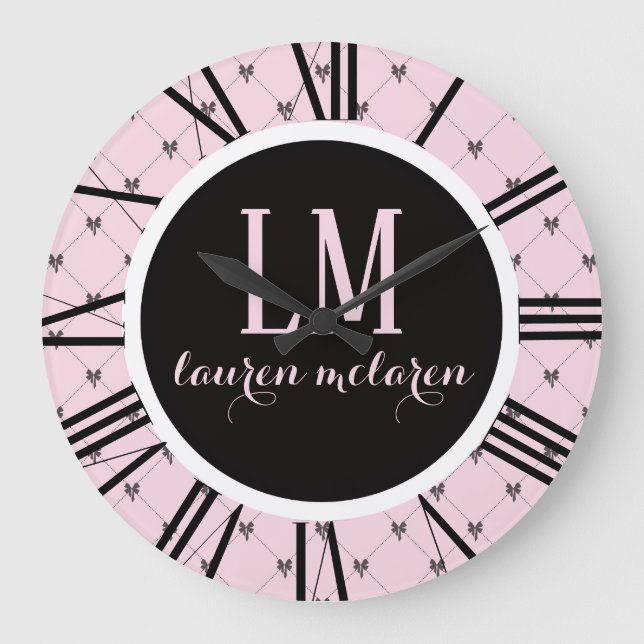 Grande Horloge Ronde Pink & Black Bow Monogram (Recto)
