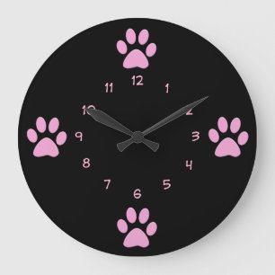 Grande Horloge Ronde Pink Dog Theme Wall Clocks