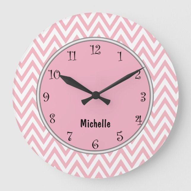 Grande Horloge Ronde Pink Girly Clocks (Recto)