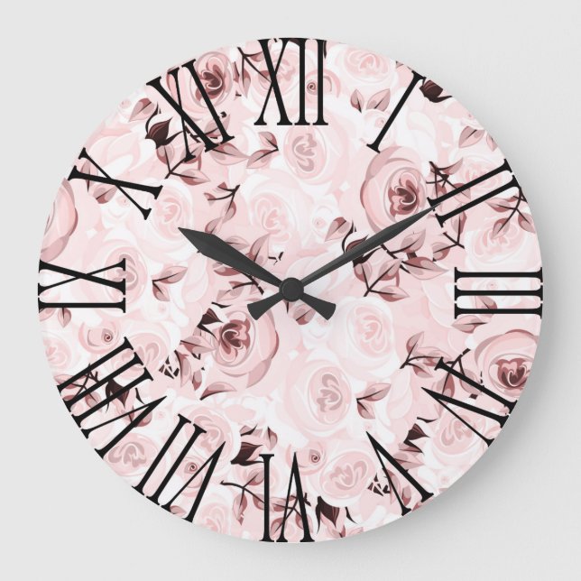 Grande Horloge Ronde Pink Roses (Recto)