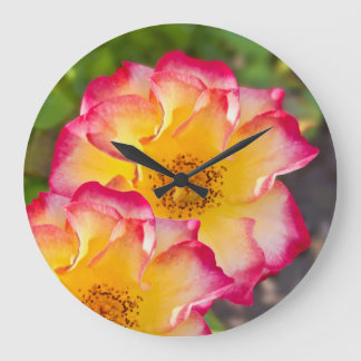 Grande Horloge Ronde Pink Yellow Rose