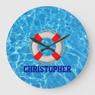 Grande Horloge Ronde Piscine Coach Piscine Lifesaver