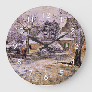 Grande Horloge Ronde Pissarro - Neige à Montfoucault