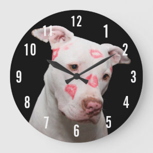 Grande Horloge Ronde Pitbull Kisses