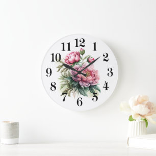 Grande Horloge Ronde Pivoine