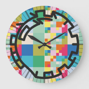 Grande Horloge Ronde PIXELAT chained numbers by masanser