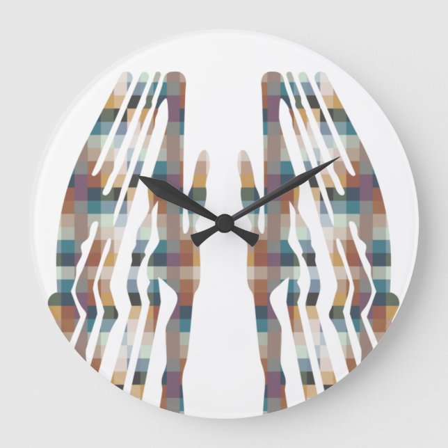 Grande Horloge Ronde PIXELAT PREMIÈRE SÉRIE d'ombres par Masanser (Recto)