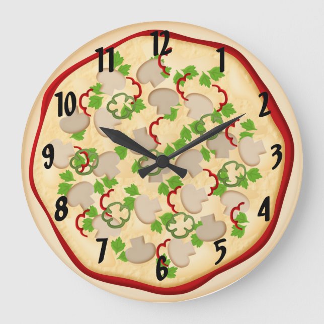 Grande Horloge Ronde Pizza with mushrooms and peppers (Recto)