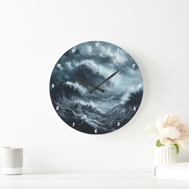 Grande Horloge Ronde Plage côtière Vista Tropical (Maison)