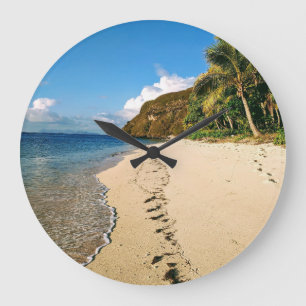 Grande Horloge Ronde Plage d'une île aux Fidji