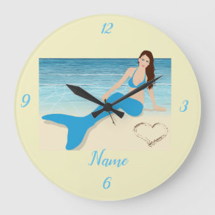 Grande Horloge Ronde Plage Mermaid Valentine Thunder Cove