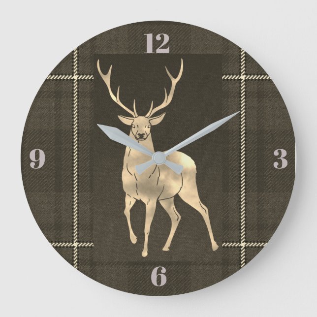 Grande Horloge Ronde Plaid d'or de mâle (Recto)