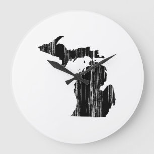 Grande Horloge Ronde Plan de l'État du Michigan en détresse