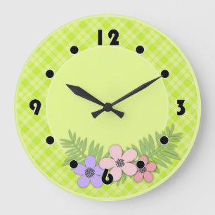 Grande Horloge Ronde Plaque verte brillante