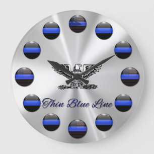 Grande Horloge Ronde Plein chef mince d'oiseau de Blue Line