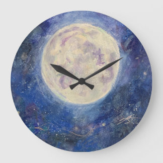 Grande Horloge Ronde Pleine Lune Nuit Céleste Maureen Girard Univers