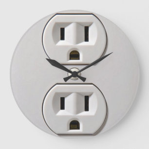 Grande Horloge Ronde Plug-in de prise électrique