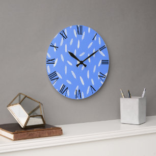 Grande Horloge Ronde Plumes modernes Collection Boho de luxe