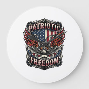 Grande Horloge Ronde Poignées de liberté patriotique Vélo Route Liberté