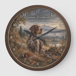 Grande Horloge Ronde Pointer allemand à poil dur