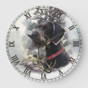 Grande Horloge Ronde Pointeur À poils durs allemand, GWP