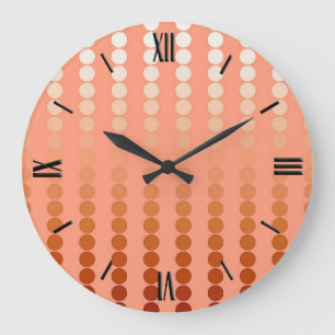Grande Horloge Ronde Points de satin - nuances de pêche