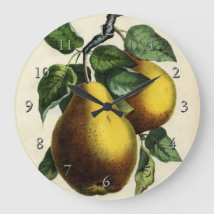 Grande Horloge Ronde Poires d'or