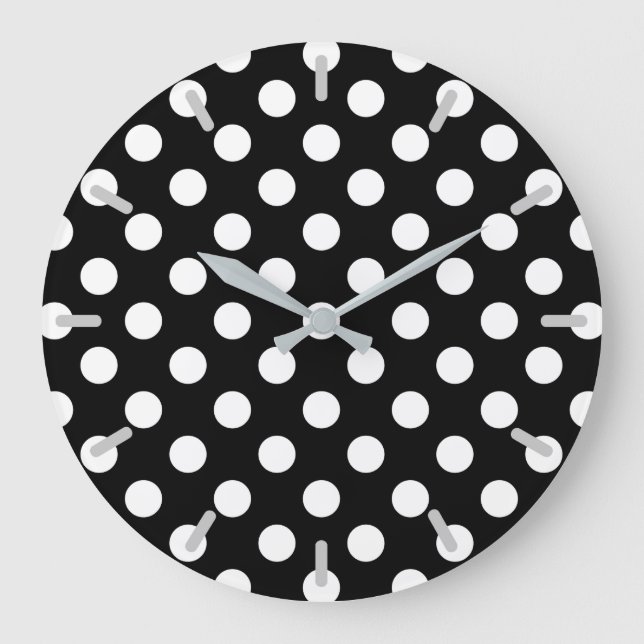 Grande Horloge Ronde Pois blancs sur noir (Recto)