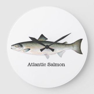 Grande Horloge Ronde Poissons de saumon atlantique