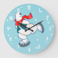 Polar bear on ice skates