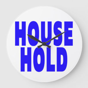 GRANDE HORLOGE RONDE POLICES DE CARACTÈRES BLEUS POUR LA MAISON