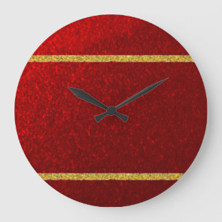 Grande Horloge Ronde Pommes de Caramel Rouge Or 