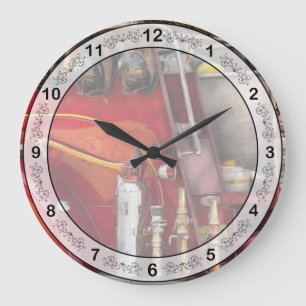 Grande Horloge Ronde Pompier - Prêt à combattre un incendie