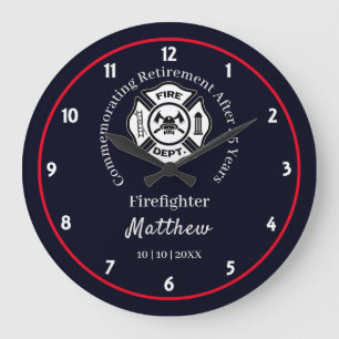 Grande Horloge Ronde Pompiers de retraite Garder commémoratif
