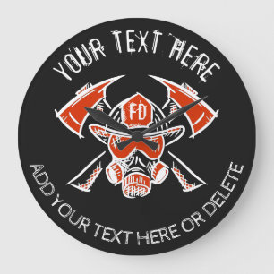 Grande Horloge Ronde Pompiers. Service d'incendie. Modèle cadeau