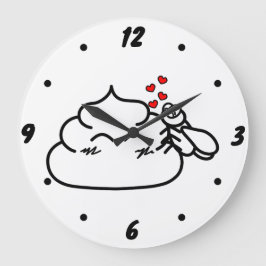 Grande Horloge Ronde Poop in Love - Brootsch le PooPoo