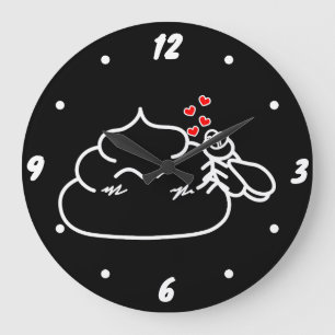 Grande Horloge Ronde Poop in Love - Brootsch le PooPoo