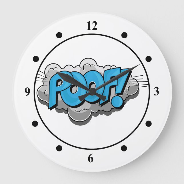 Grande Horloge Ronde Pop art Comic Poof ! (Recto)