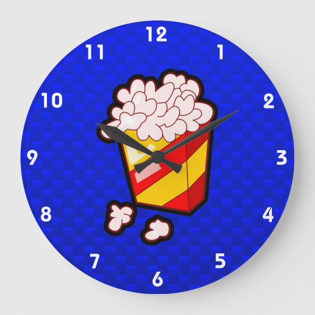 Grande Horloge Ronde Popcorn bleu (Recto)