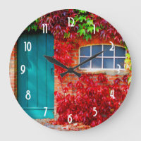 Porte Turquoise Pittoresque aux feuilles d'automne