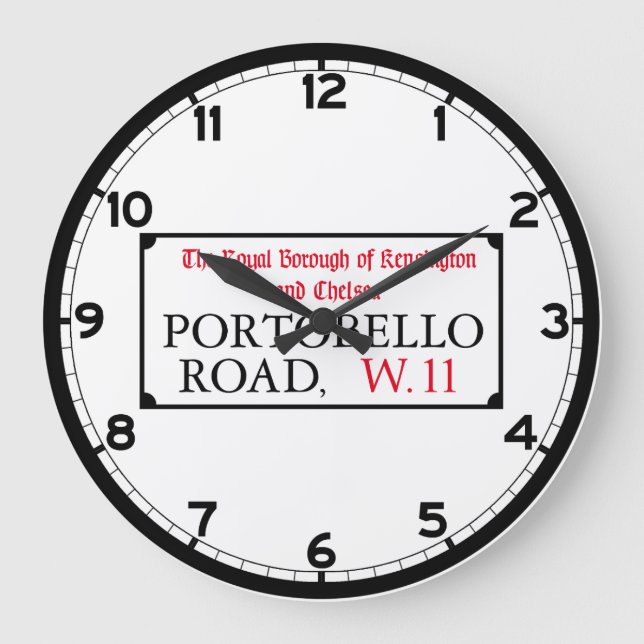 Grande Horloge Ronde Portobello Road, London Street Sign (Recto)