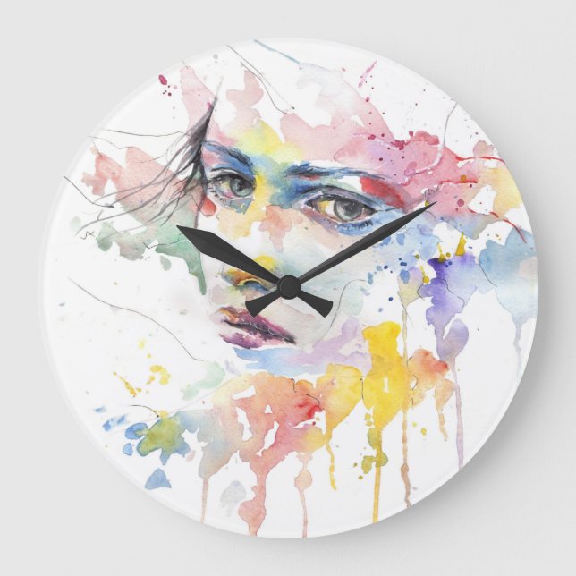 Grande Horloge Ronde portrait-visage-femme-fille-du-peuple (Recto)