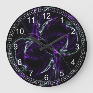 Grande Horloge Ronde Possibilités - Améthyste cosmique Abstrait MurHorl