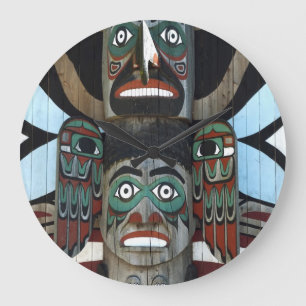 Grande Horloge Ronde Poteau Totémique
