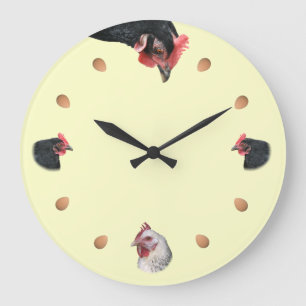 Grande Horloge Ronde Poulet et oeuf