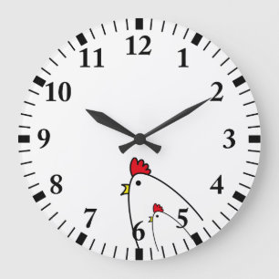 Grande Horloge Ronde Poulets