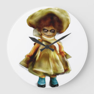 Grande Horloge Ronde POUPÉE DORA MALÉFIQUE, produit de poupée hantée ar