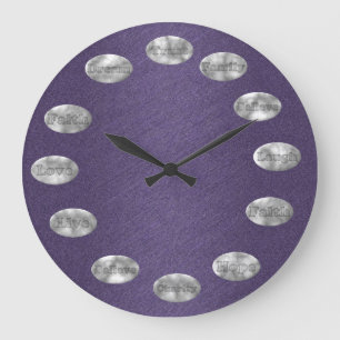 Grande Horloge Ronde POURPRE inspiré d'horloge