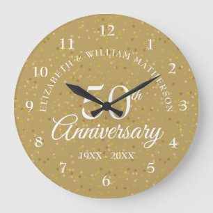 Grande Horloge Ronde Poussière d'or du 50e anniversaire