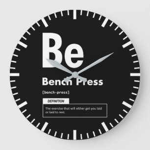Grande Horloge Ronde Presse-Banc - Table Périodique - Mème Gym Drôle